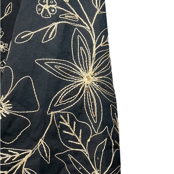 VTG NWOT Life Style Plus Floral Embroidered Amber Beaded Cotton Button Up Top 2X - Picture 5 of 16